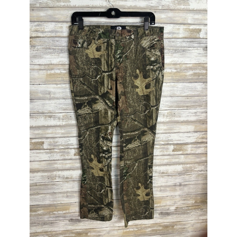 Mossy Oak Pants Womens 6 Green Camo Outdoors Jean Stretch Pocket